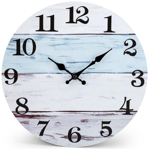 Other - Wall Clock 12 Inch Bathroom Clock, Rustic Wall Clocks Battery Operated, Silent